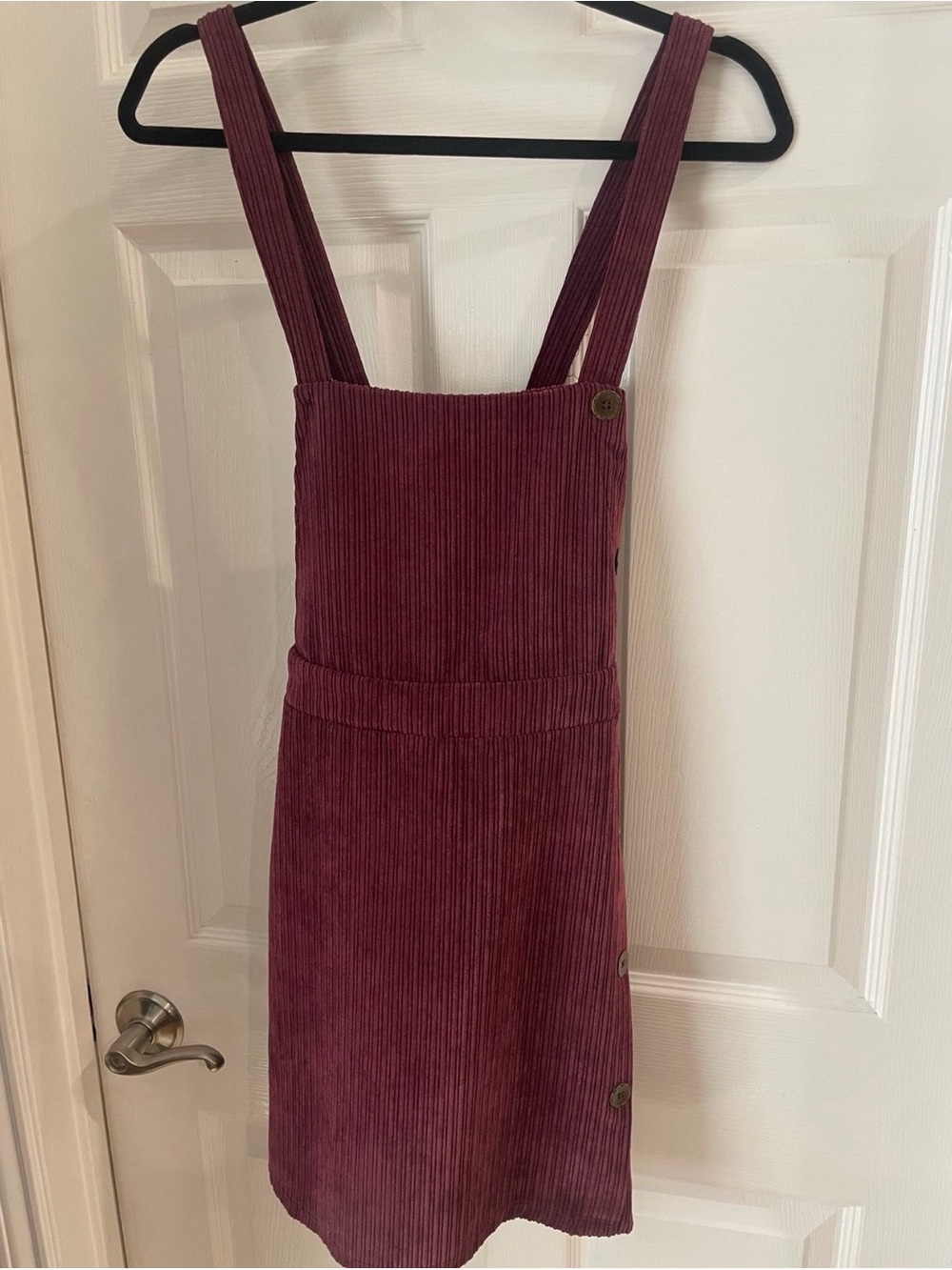 art class Corduroy Pinafore Dress in Wine